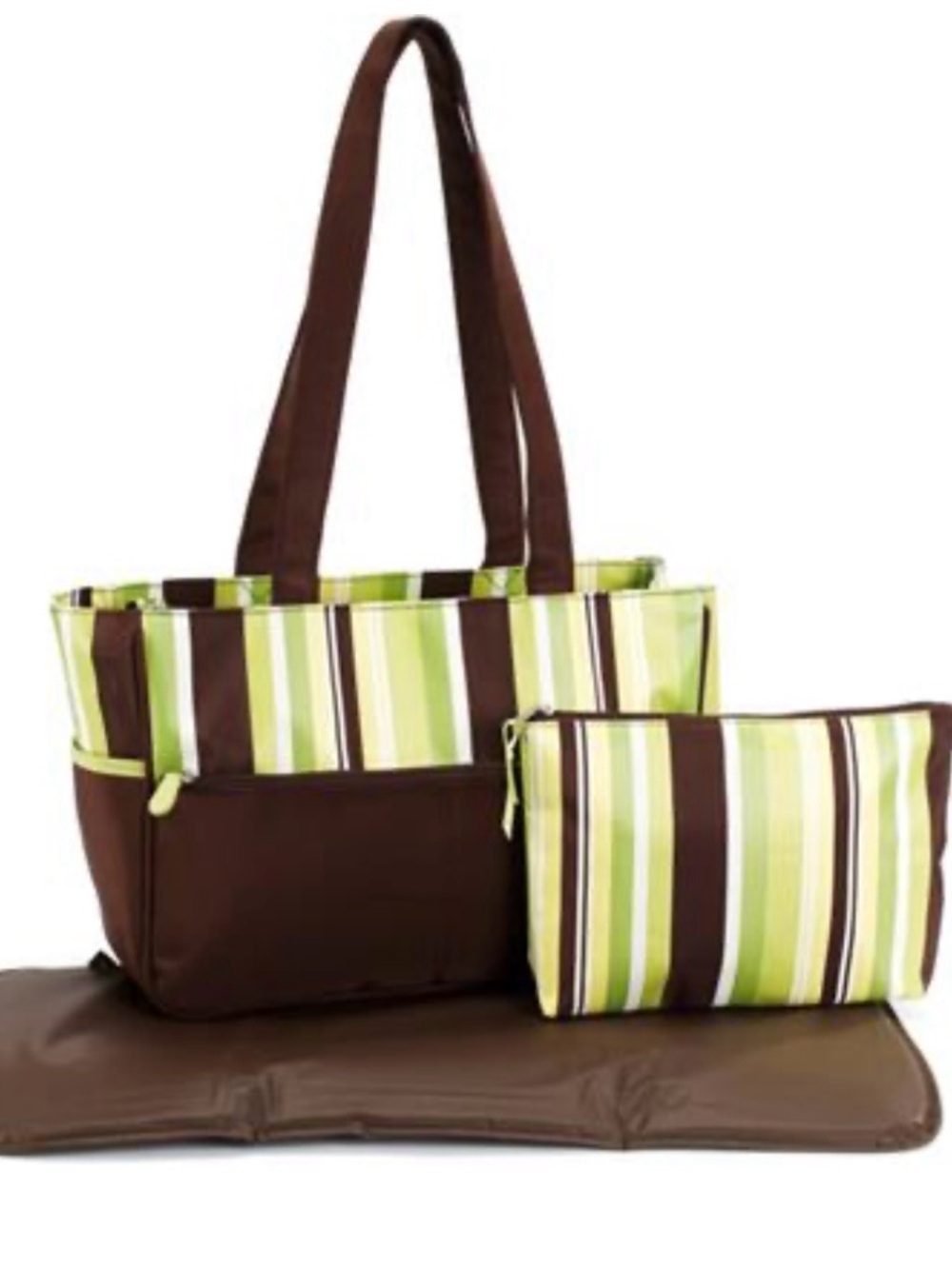 Pretty Baby Microfiber Striped Tote Diaper Bag